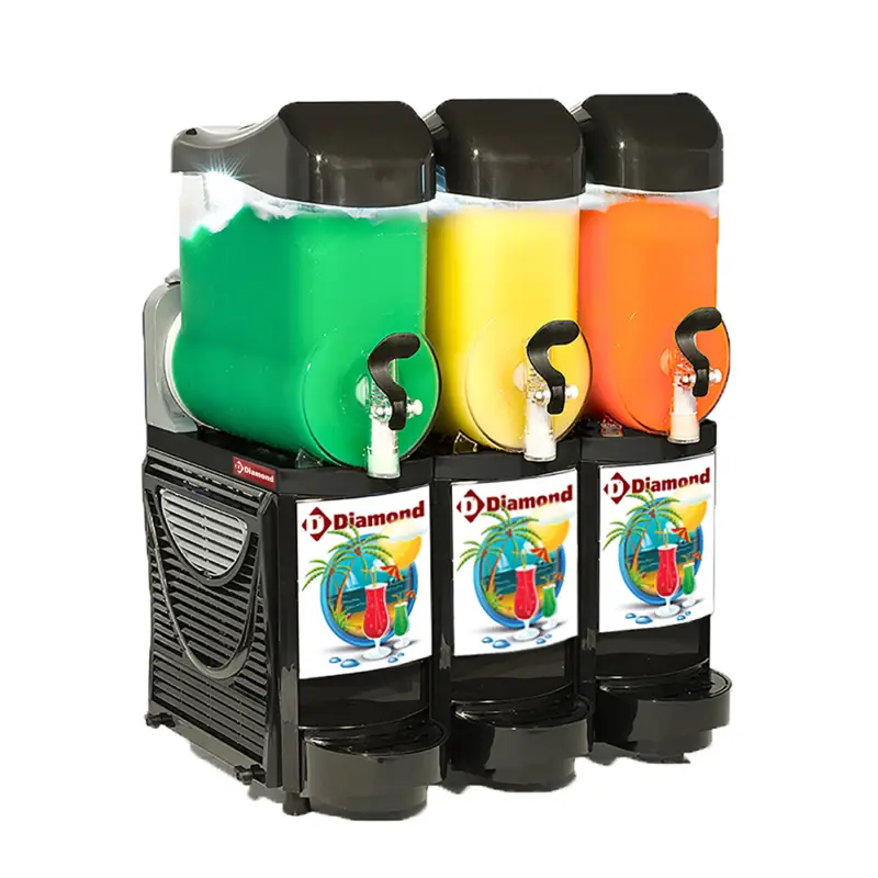 Diamond Sorbet & Slushmachine | 3x 10L | LED Verlichting | Nachtmodus | 600x600x840mm Meest Verkocht