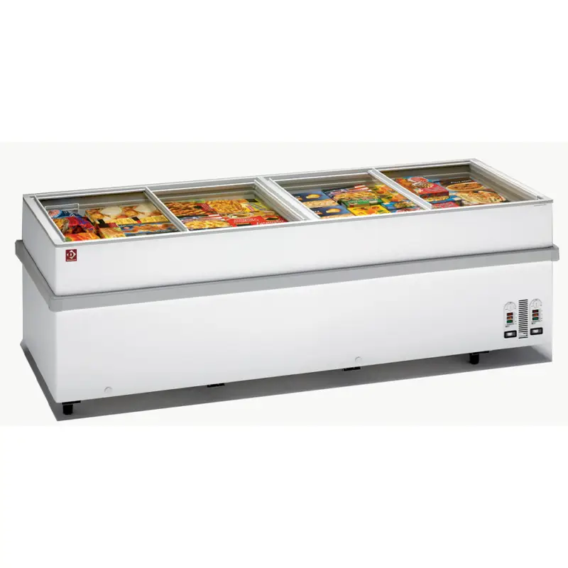 Diamond Supermarkt Vrieskist | 1100L | Wit | Geforceerd | Schuifdeksels | 2500x860x780mm Laatste Versie