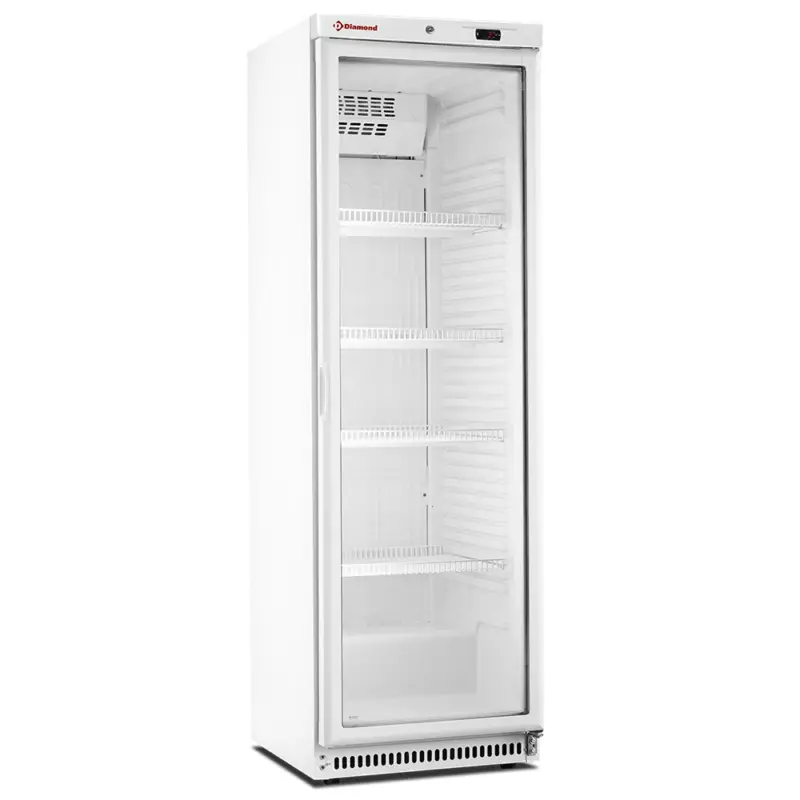 Hete Deal Diamond Koelkast | 400L | Wit | +1°C/+8°C | Dubbelglas deur | LED | Wielen | 590x645x1860mm