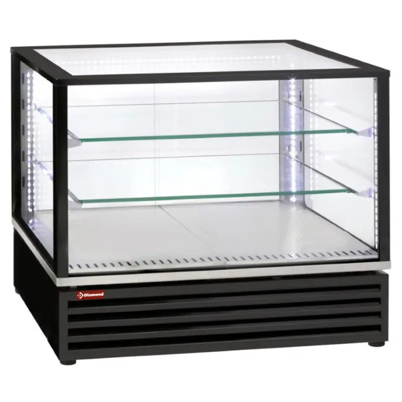Diamond Koelvitrine | 170L | 2x 1/1 GN | Zwart | +2°c/+10°c | 3 Schappen | 785x650x735mm Koopje