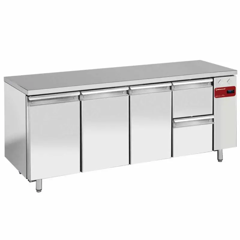 Bestel Nu Diamond Koelwerkbank | 3 Deuren + 2 Laden | -2°/+8° | Voor Remote Unit | Geventileerd | 2040x700x880/900mm