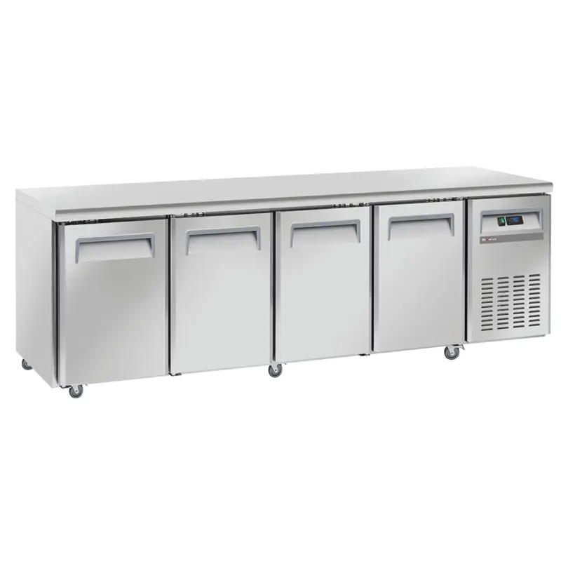 Superprijs Diverso by Diamond Koelwerkbank | Energiezuinig | 331L | 4 Deuren | -2°C/+8°C | Geforceerd | Wielen | 2250x700x850mm