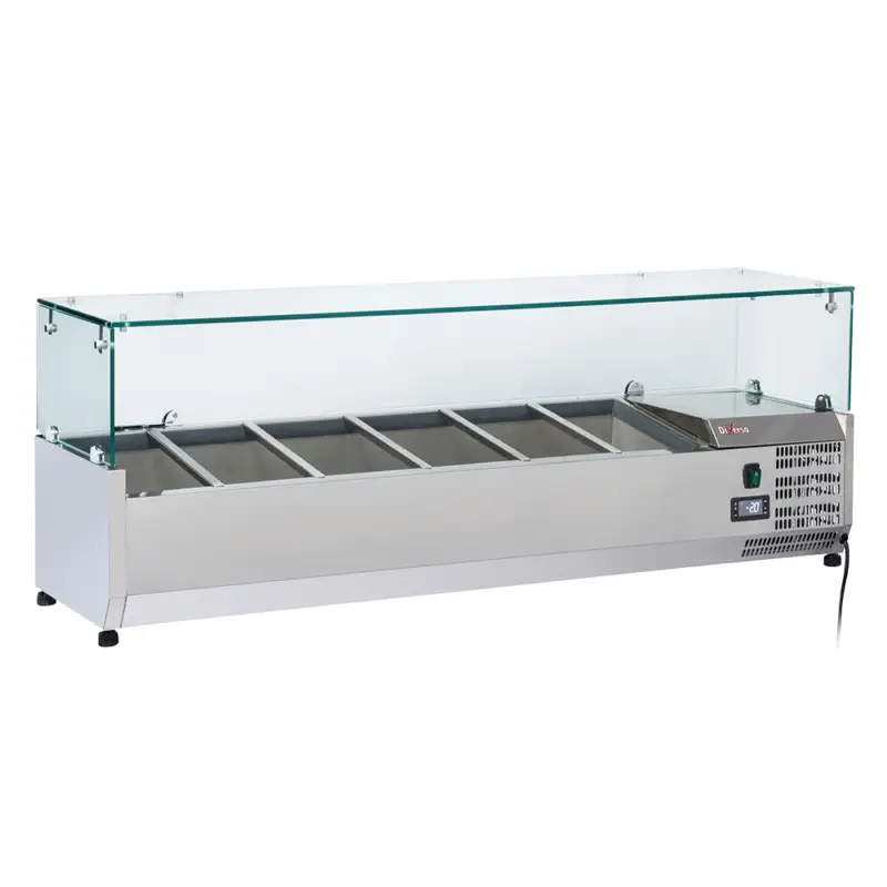 Beperkte Voorraad Diverso By Diamond Opzetkoelvitrine | 5x 1/3 GN + 1x 1/2 GN | 1500x395x440mm