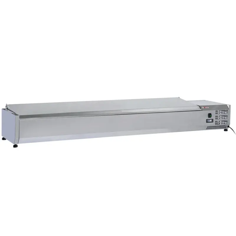 Beperkt Aanbod Diverso By Diamond Opzetkoelvitrine Met RVS Deksel | 9x 1/3 GN | 2000x395x282mm