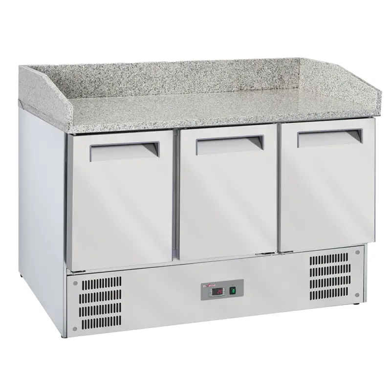 Goedkoop Diverso By Diamond Pizzawerkbank | 3 Deuren 1/1 GN | Statisch + Ventilator | 1400x700x1020mm | LICHTE TRANSPORTSCHADE*