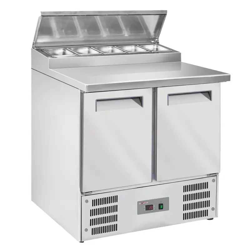 Hoge Kwaliteit Diverso by Diamond Saladette | 2 Deuren | Boven 5x 1/6 GN | Statisch & Ventilator | Klapdeksel | 900x700x850mm