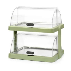 Meest Verkocht Hendi Koeldisplay UNIQ Duo | Designed by Robert Bronwasser | Dubbele Rolltop | Groen | 480x355x480mm