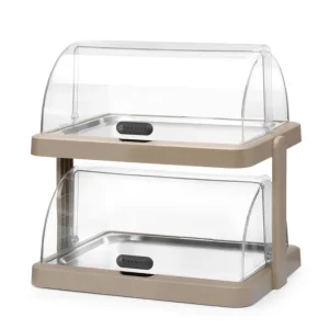 Koopje Koeldisplay met dubbele rolltop Duo, UNIQ, HENDI, designed by Robert Bronwasser, Beige, 480x355x(H)480mm