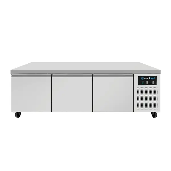 Unnicool Koelwerkbank | Laag Model | 3 Laden 1/1 GN | -2°C/+8°C | Geforceerd | Wielen | 1610x700x600mm Beperkte Voorraad