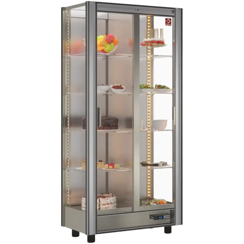 Tijdelijk Beschikbaar Diamond Koelvitrine | 530L | Aluminium | +4°c/+8°c | 5 Niveaus | 860x530x1851mm