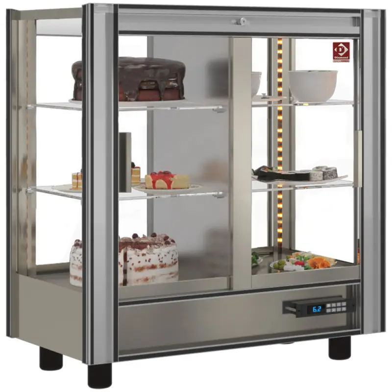 Koop Online Diamond Koelvitrine | Doorgeefsysteem | 216L | Aluminium | +4°c/+8°c | 3 Niveaus