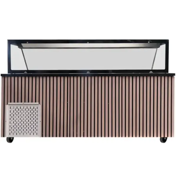 Unnicool Saladette | 3 Deuren | Boven 5x 1/1 GN | 0°C/+8°C | Geforceerd | Glasopzet | Wielen | 1880x820x855mm Snelle Levering