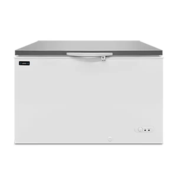 Unnicool Vrieskist | Wit/RVS | 395L | -18°C/-25°C | Statisch | Kanteldeksel | 1275x720x830mm Populair