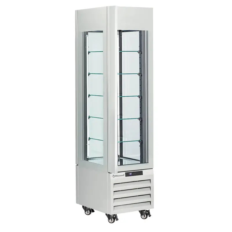 Voordeelprijs Diamond Koel-/Vriesvitrine | EXALTA | 260L | Wit | +5°C/-22°C | Geforceerd | 6 Niveaus | Wielen | 450x650x1900mm