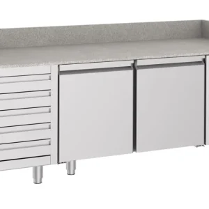 Exclusieve Aanbieding Pizzawerkbank | 615L | 2 Deuren + 5 Deegladen (en600x400) | -2°c/+8°c | Geforceerd | 2100x800x1080mm