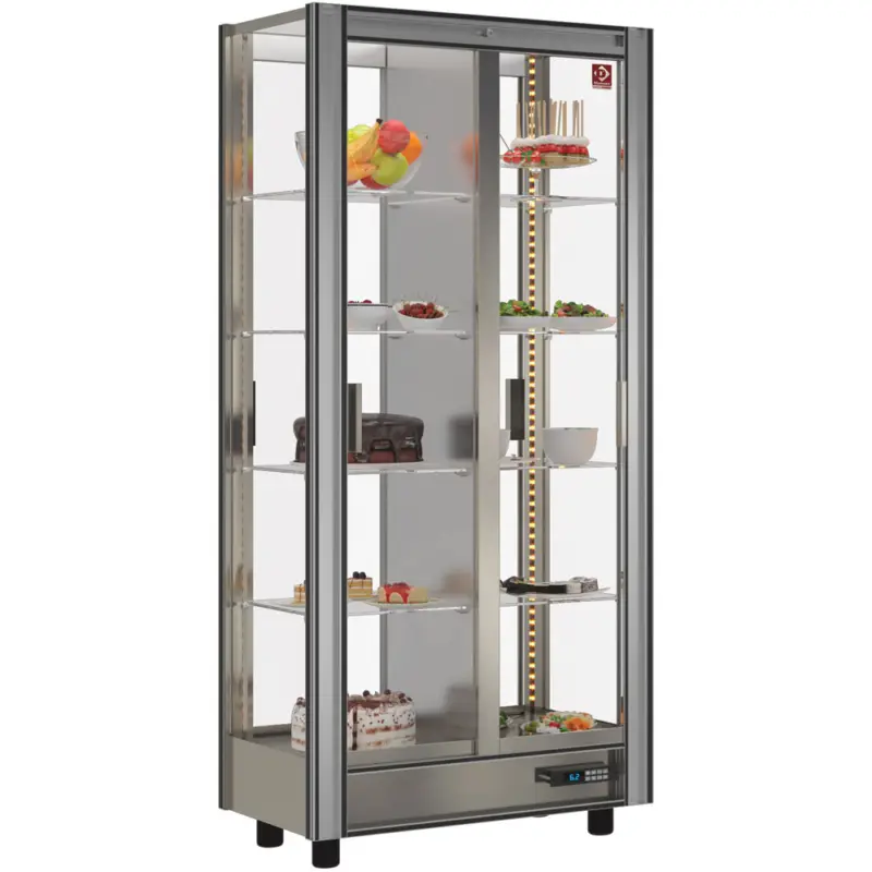 Nieuw Diamond Koelvitrine | Doorgeefsysteem | 530L | Aluminium | +4°c/+8°c | 5 Niveaus | 860x530x1851mm