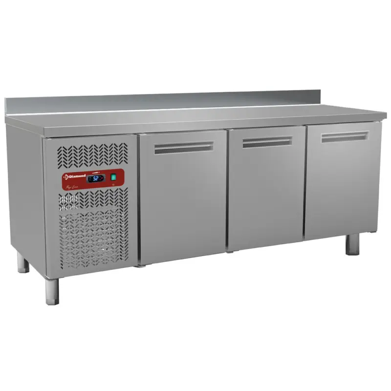 Diamond Koelwerkbank | 395L | 3 Deuren | 0°C/+8°C | Geventileerd | Achter Rand | 2000x600x880/1000mm Actieprijs