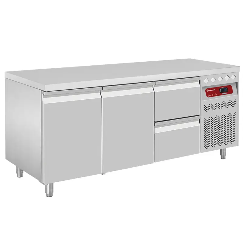 Diamond Koelwerkbank | 405L | 2 Deuren + 2 Laden 1/1 GN | -2°C/+8°C | Geventileerd | 0.25kW | 1795x700x866/960mm Seizoensaanbieding
