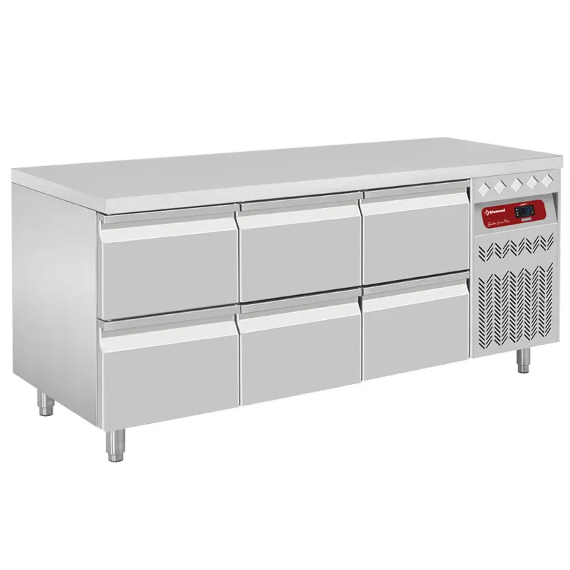 Bestel Nu Diamond Koelwerkbank | 405L | 6 Laden 1/1 GN | -2°C/+8°C | Statisch/Geventileerd | 0.25kW | 1795x700x866/960mm