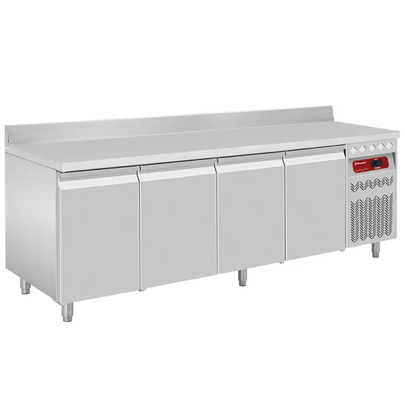 Merkproduct Diamond Koelwerkbank | 550L | 4 Deuren 1/1 GN | -2°C/+8°C | Geventileerd | 0.38kW | Achter Rand | 2260x700x866/1045mm