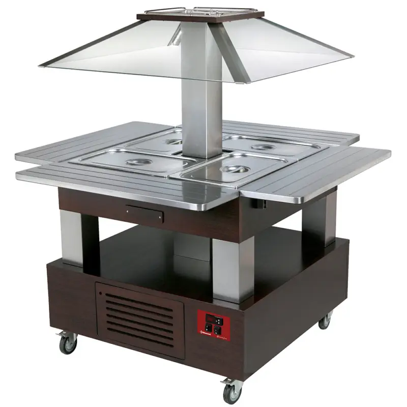 Diamond Gekoeld Buffet | Hout/RVS | 4x 1/1 GN | +2°c/+10°c | Statisch | 435x1435x1540mm Premium
