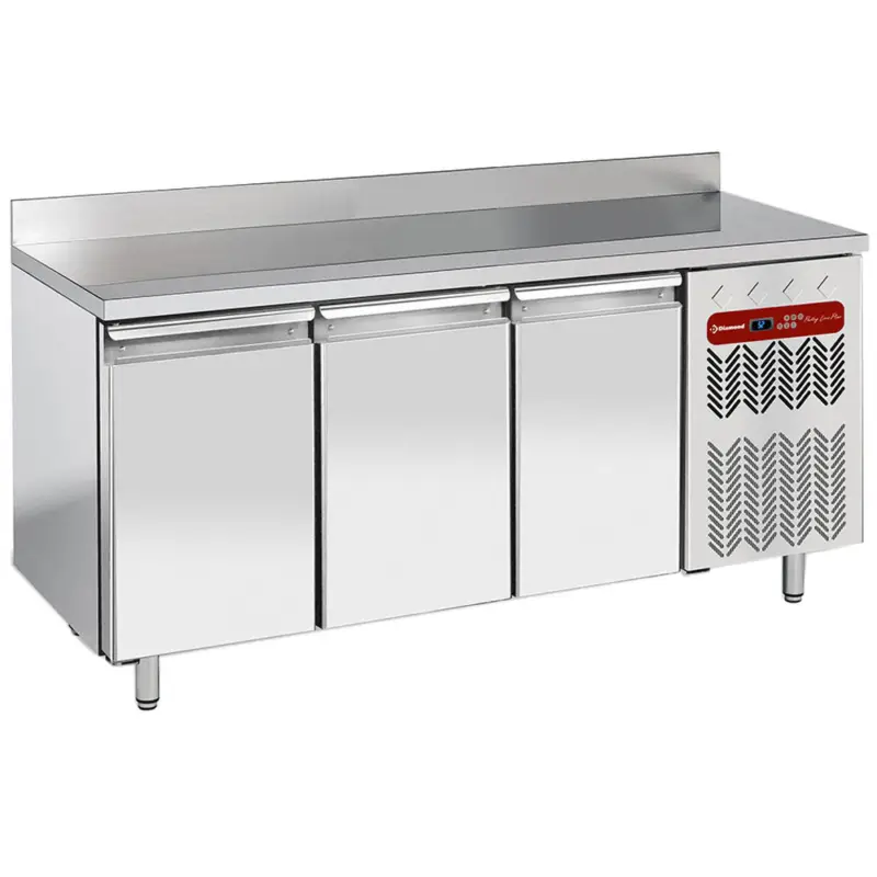 Koop Vandaag Diamond Bakkerij Koelwerkbank | Energiezuinig | 550L | 3 Deuren EN600x400 | -2°C/+8°C | Geforceerd | 0.36kW | Achter Rand | 2030x800x880/1000mm
