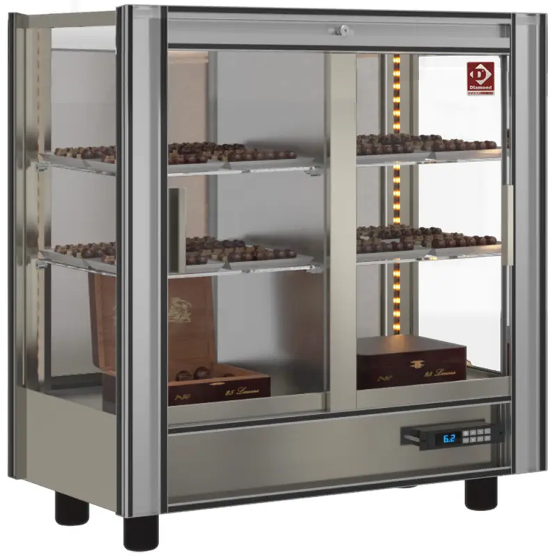 Actieprijs Diamond Chocoladevitrine | 216L | Aluminium | +14°c/+16°c | 3 Niveaus