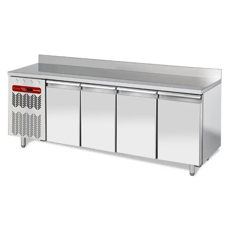 Goedkoop Diamond Koelwerkbank | Energiezuinig | 550L | 4 Deuren 1/1 GN | -2°C/+8°C | Geforceerd | 0.36kW | Achter Rand | 2250x700x880/985mm