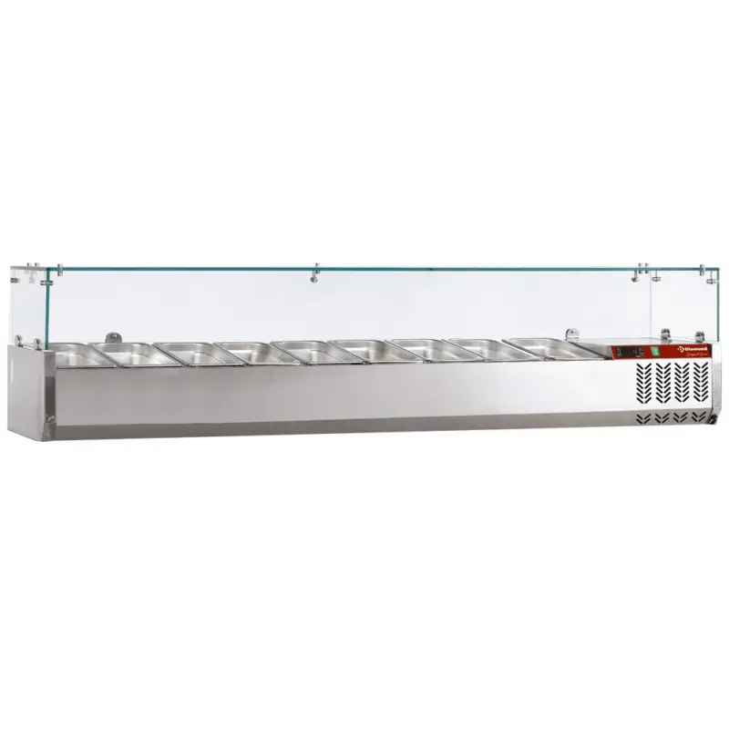 Diamond Opzetkoelvitrine | 10x GN 1/4 | 2000x340x435mm Tijdelijk Beschikbaar