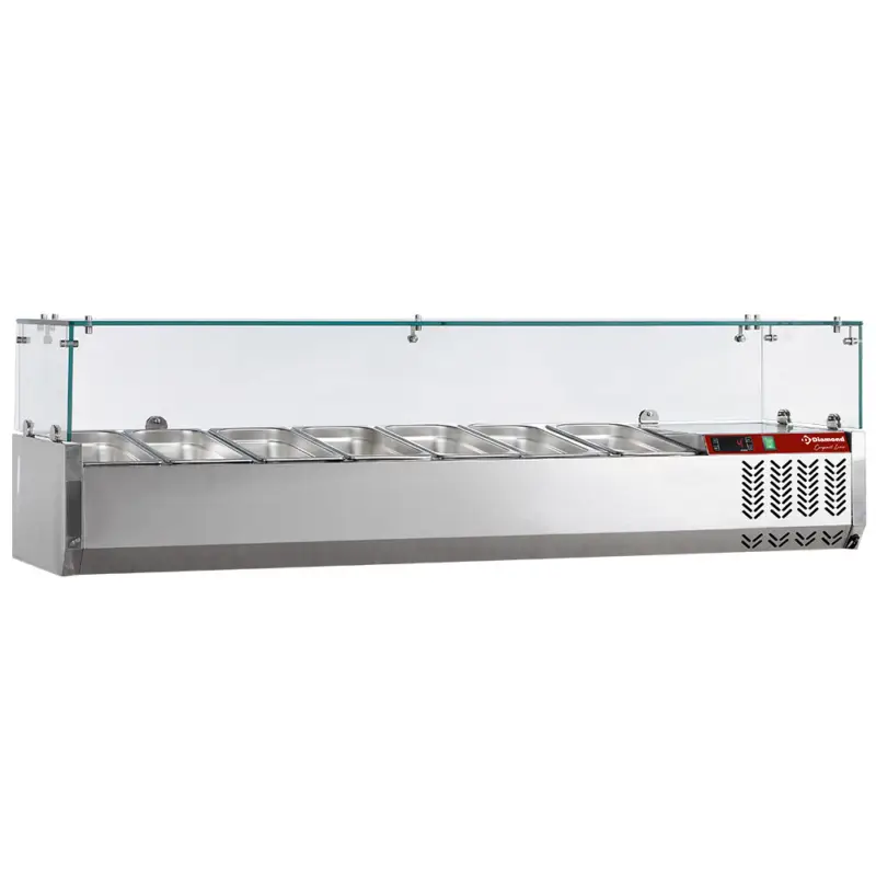 Diamond Opzetkoelvitrine | 7x 1/4 GN | 1600x340x225/435mm Bestseller