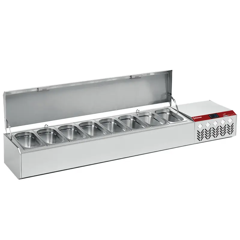 Finale Uitverkoop Diamond Opzetkoelvitrine Met Deksel | 8x 1/4 GN | 1795x324x387/401mm