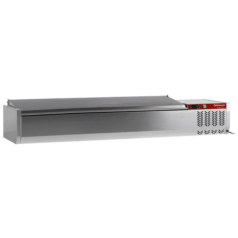 Must-Have Diamond Opzetkoelvitrine Met RVS Deksel | 7x 1/3 GN | 1200x395x260/580mm