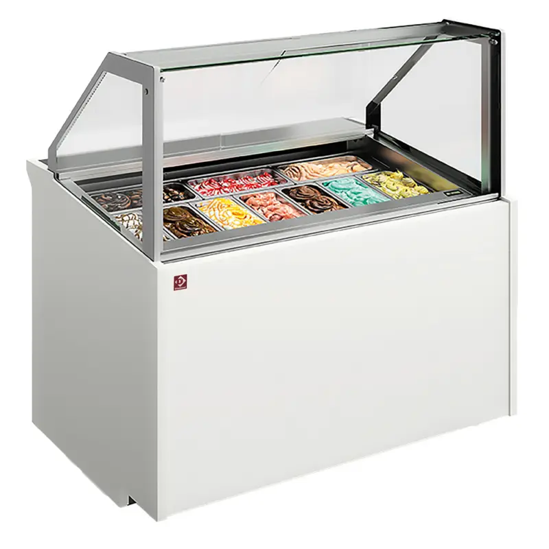 Diamond Schepijsvitrine | TORONTO | 10x 5L | -15°C/-18°C | Geforceerd | 1250x900x1300mm Actieprijs