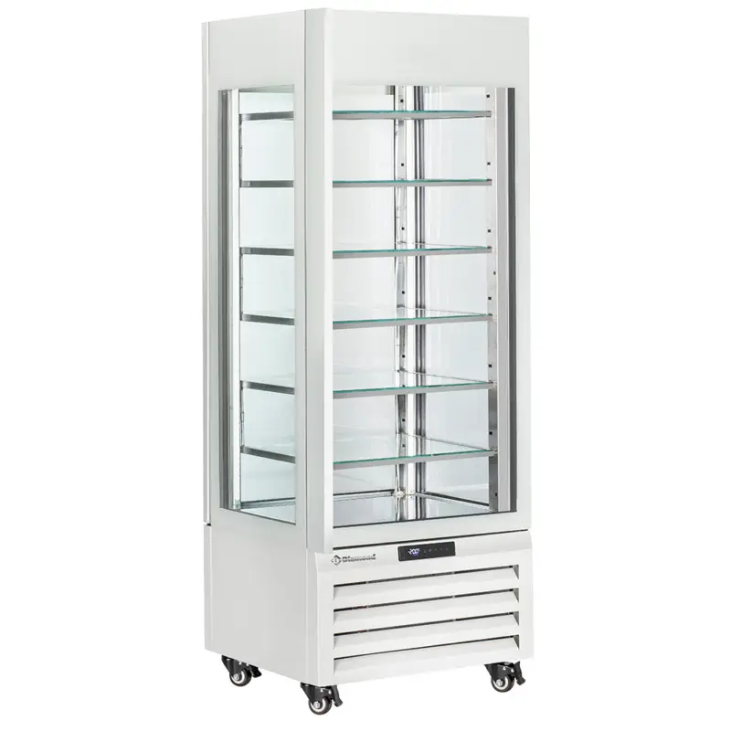 Hete Deal Diamond Vriesvitrine | EXALTA | 440L | Wit | -15°C/-22°C | Statisch | 7 Niveaus | Wielen | 700x650x1900mm