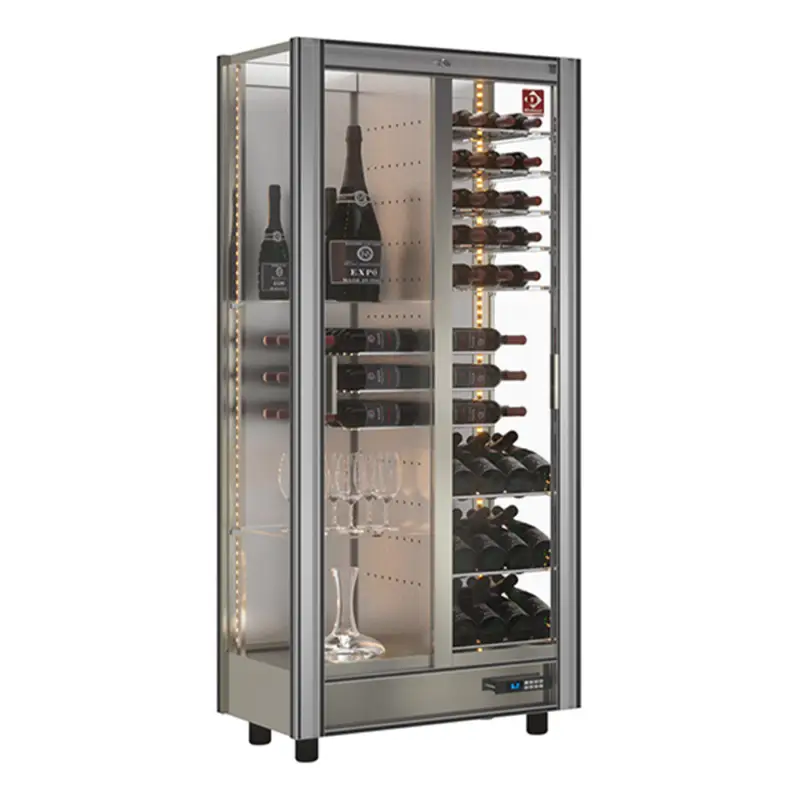 Dagaanbieding Diamond Wijnkoelvitrine | 530L | Aluminium | +4°c/+16°c | 860x530x1851mm