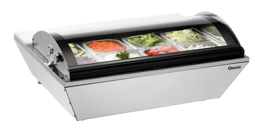 Bartscher Opzetkoelvitrine | 67L | 8x 1/6 GN | 1°C/7°C | 790x620x320mm Seizoensaanbieding