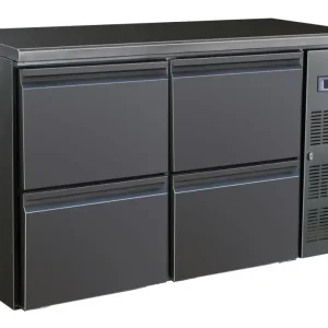 Gratis Retour CombiSteel Barkoelkast | 350L | Zwart | 0°C/+10°C | Geforceerd | 4 Laden | 1462x513x860mm