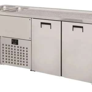 Koop Online CombiSteel Bierkoeler | RVS | 2 Deuren Rechts + 2 Spoelbakken Links | 1950x700x950mm