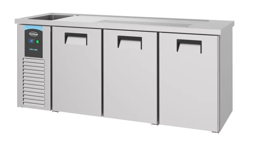Alleen Vandaag CombiSteel Bierkoeler | RVS | 3 Deuren Rechts + 1 Spoelbak Links | 2100x700x1050mm
