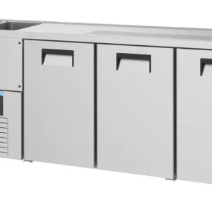 CombiSteel Bierkoeler | RVS | 3 Deuren Rechts + 2 Spoelbakken Rechts | 2500x700x950mm Favoriet