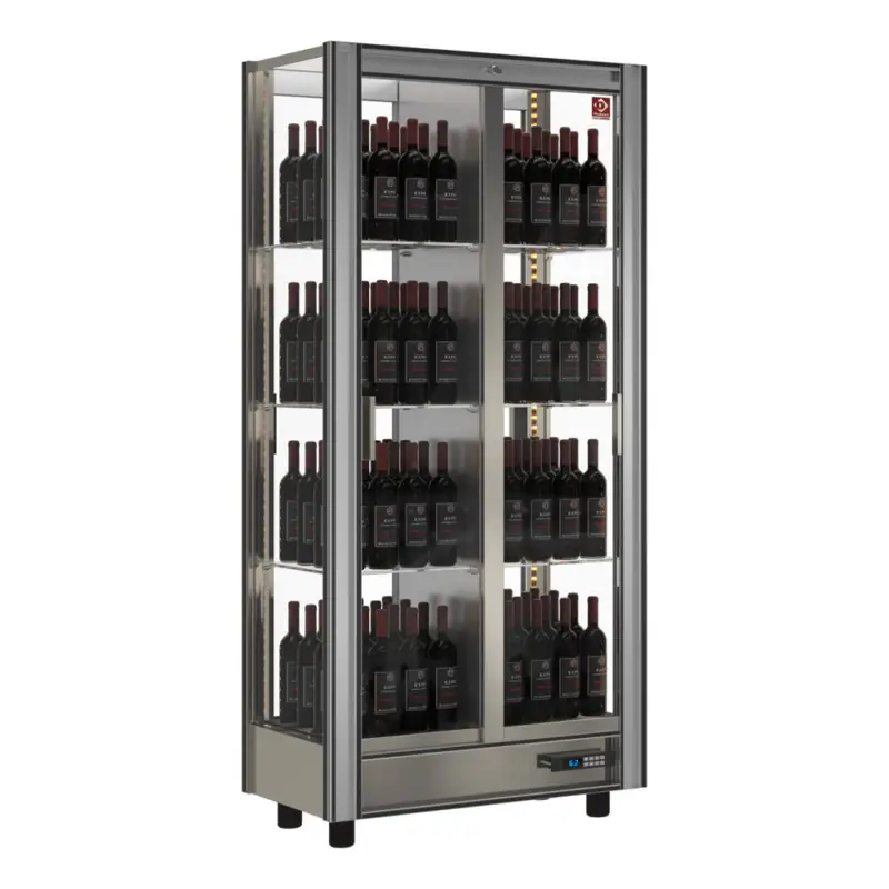 Diamond Wijnkoelvitrine | Doorgeefsysteem | 530L | Aluminium | +4°c/+16°c | 860x530x1851mm Lage Prijs