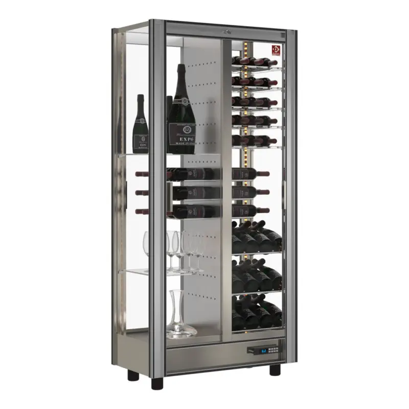 Meest Verkocht Diamond Wijnkoelvitrine | Doorgeefsysteem | 530L | Aluminium | +4°c/+16°c | 860x530x1851mm