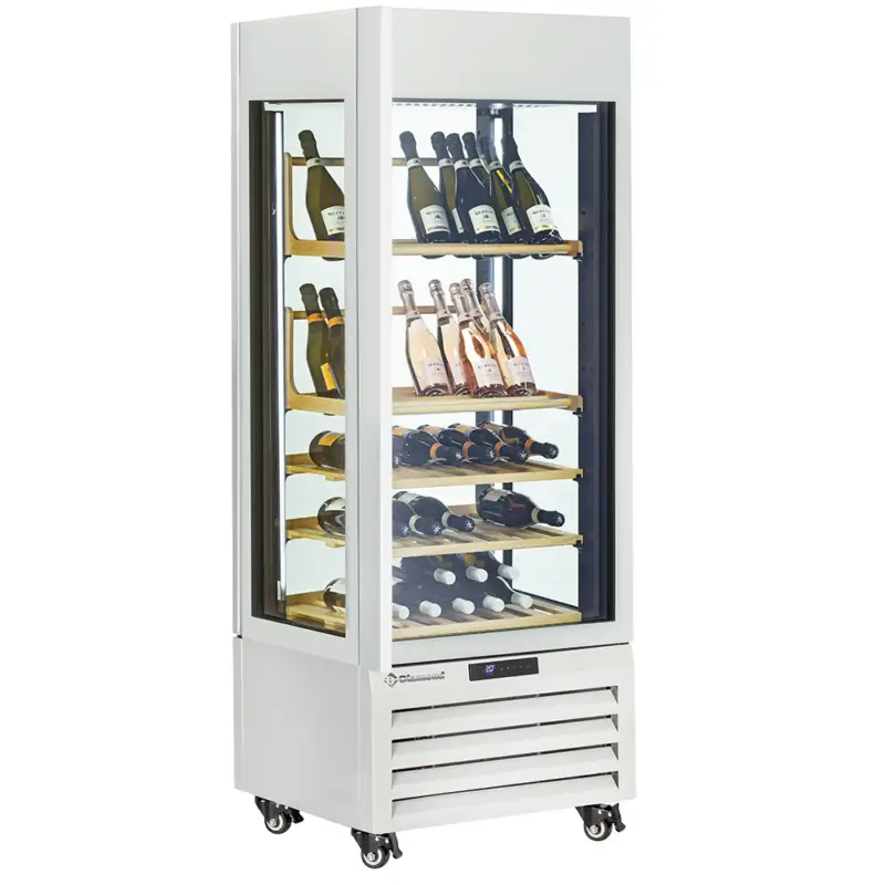 Actieprijs Diamond Wijnkoelvitrine | EXALTA | Energiezuinig | 440L (66x 75cl) | Wit | 1 Zone | 0°C/+10°C | Geforceerd | Wielen | 700x650x1900mm