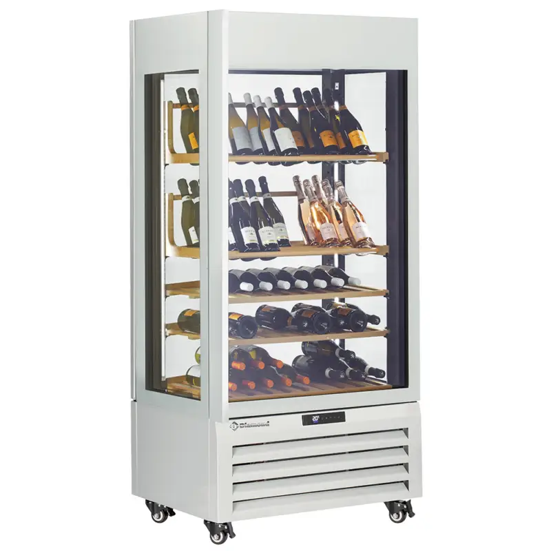 Favoriet Diamond Wijnkoelvitrine | EXALTA | Energiezuinig | 600L (99x 75cl) | Wit | 1 Zone | 0°C/+10°C | Geforceerd | Wielen | 900x650x1900mm