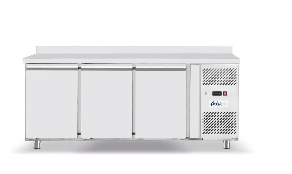 Veilige Betaling Arktic Koelwerkbank | ProfiLine | Energiezuinig | 420L | 3 Deuren 1/1 GN | -2°C/+8°C | Geforceerd | Achteropstand | 1795x700x850/890mm