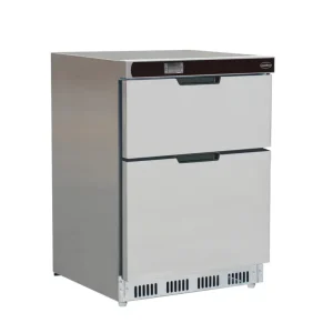 Populair Combisteel Koelkast | 101L | RVS | +2°C/+8°C | Geforceerd | 2 Laden | Wielen | 600x605x810mm