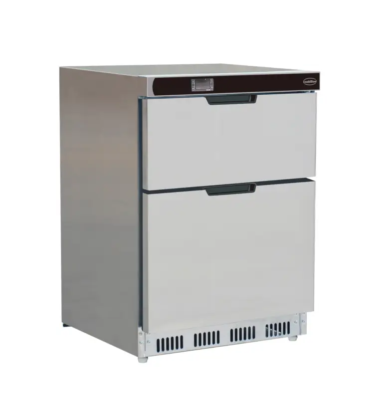 Populair Combisteel Koelkast | 101L | RVS | +2°C/+8°C | Geforceerd | 2 Laden | Wielen | 600x605x810mm