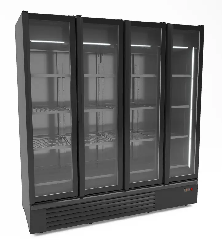 Combisteel Koelkast | 1850L | Zwart | +1°C/+7°C | Geforceerd | 4 Klapdeuren | Wielen | 1910x790x2140mm Tijdelijk Beschikbaar