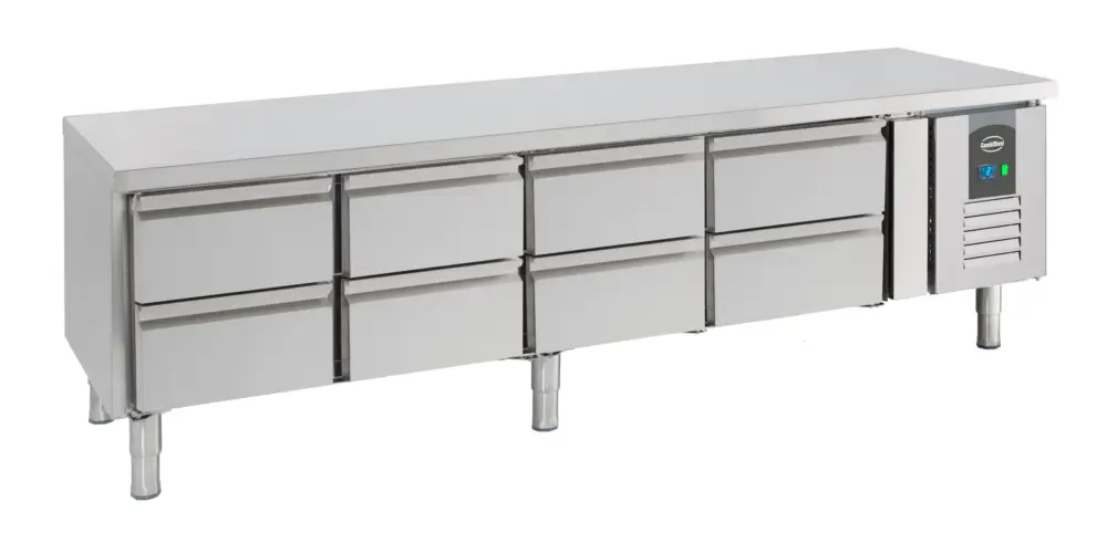 Combisteel Koelwerkbank | Laag Model | 402L | 8 Laden | +2°C/+8°C | Geforceerd | 2000x700x650mm Seizoensaanbieding