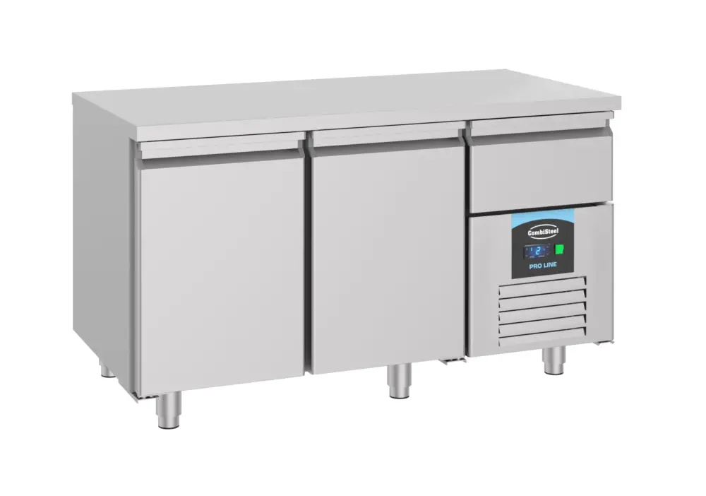 Combisteel Koelwerkbank | PRO LINE | 281L | 2 Deuren 1/1 GN + 1 Lade | –2°C/+8°C | Geforceerd | 1400x700x850mm Lage Prijs